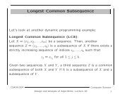 Longest Common Subsequence Longest Common ... - Ace