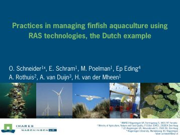 Practices in managing finfish aquaculture using RAS technologies ...