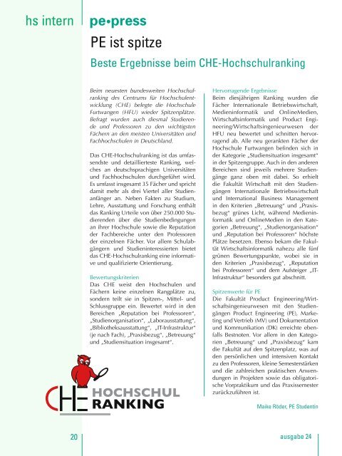 pe press - Hochschule Furtwangen