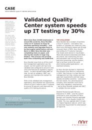 Validated Quality Center system speeds up IT testing by 30% - NNIT