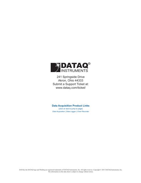 DI-720 datasheet - DATAQ Instruments