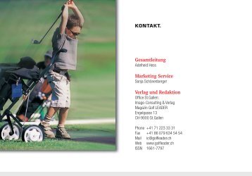 Gesamtleitung Marketing Service Verlag und Redaktion - Golfleader