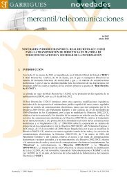 Descargar Novedades Mercantil-Telecomunicaciones ... - Garrigues