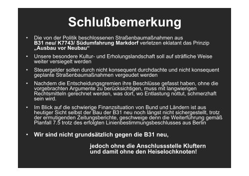 Wie geht es weiter mit der B31neu der K7743 neu und ... - Pro Kluftern