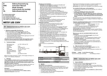 5spr Anleitung fÃ¼r WETSY POWER LED - 10.2006 - Lagotronics