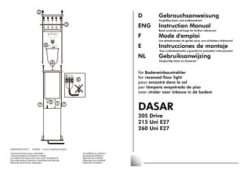 Anleitung fÃ¼r Bodeneinbauleuchte DASAR215/260 ... - Lagotronics