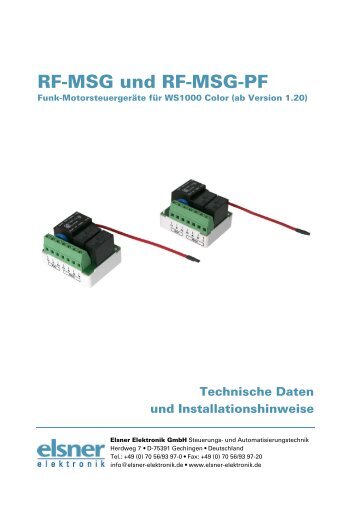 RF-MSG und RF-MSG-PF - Markisen-kauf.de