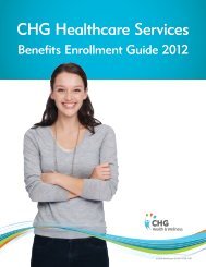 Benefits Enrollment Guide 2012 - CHG Healthcare Services