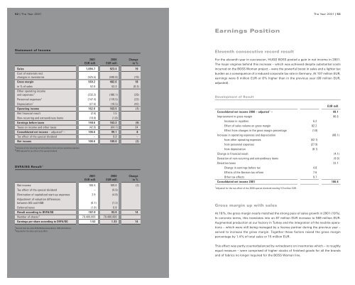 Annual Report 2001 - HUGO BOSS AG