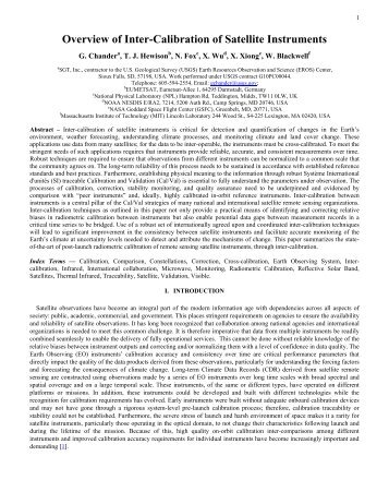 Overview of Inter-Calibration of Satellite Instruments - Tim Hewison