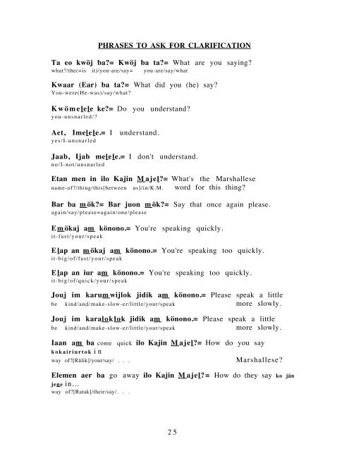 Marshallese Language Training Manual - Linguistics