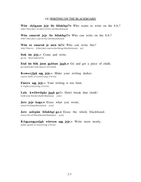 Marshallese Language Training Manual - Linguistics