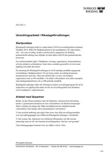 RiksdagsfÃ¶rvaltningen (PDF-dokument, 30 kB) - Arbetsgivarverket