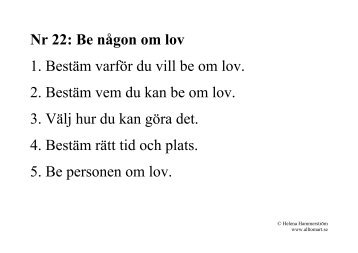 Nr 22: Be någon om lov 1. Bestäm varför du vill be om ... - Allt om ART