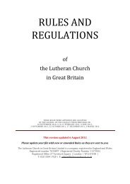 RULES AND REGULATIONS - Lutheran Church in Great Britain