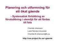 Planering och utformning fÃ¶r ett Ã¶kat gÃ¥ende. Charlotta ... - FOT