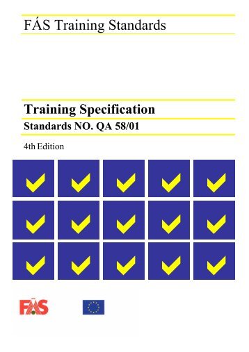 Training Specification Standards NO. QA 58/01 - FÃ¡s