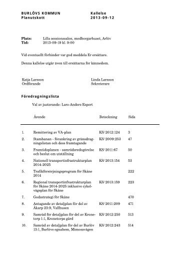 PLU 2013-09-19 - Kallelse.pdf - Burlövs kommun