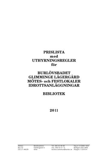 Taxor Kultur och fritid 2011.pdf - Burlövs kommun