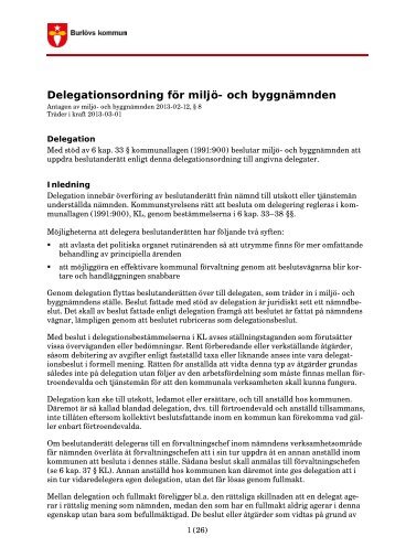 Delegationsordning för miljö- och byggnämnden - Burlövs kommun