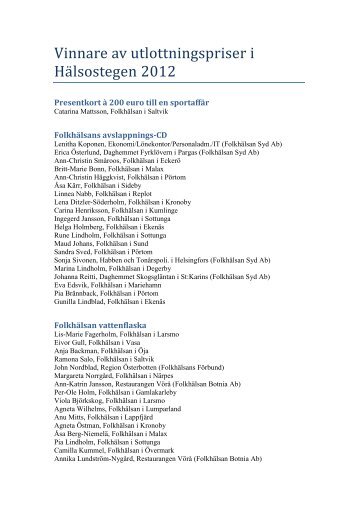 Vinnare av utlottningspriser 2012.pdf - FolkhÃ¤lsan