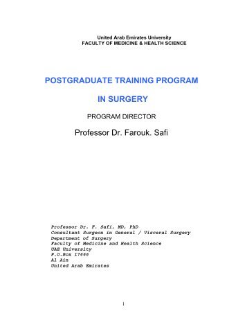 postgraduate training program in surgery - College of Medicine and ...
