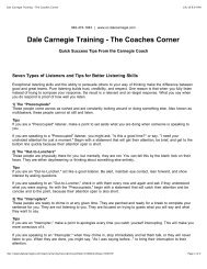 Dale Carnegie Training - The Coaches Corner - Vets for Pets