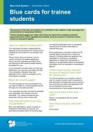 Blue cards for trainee students - Commission for Children and ...