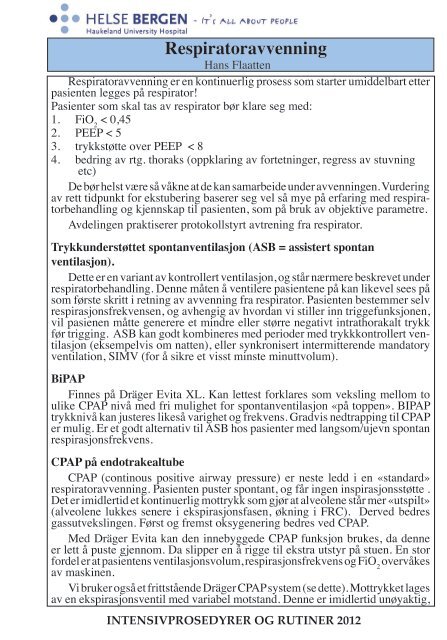 Intensivmedisin - Metodebok for Intensivmedisinsk ... - Helsebiblioteket