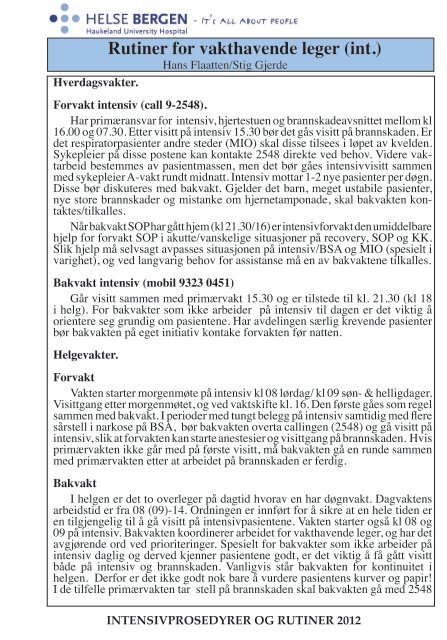 Intensivmedisin - Metodebok for Intensivmedisinsk ... - Helsebiblioteket