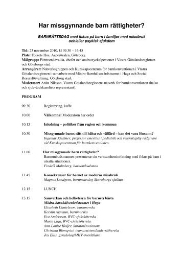 Program BarnrÃ¤ttsdagen 23 nov 2010 - pdf - vÃ¥ldinÃ¤rarelationer.se ...