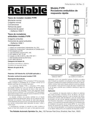 Tyco Fire Products TFP500 - Reliable Automatic Sprinkler Co.