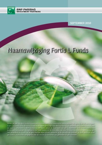 Naamswijziging Fortis L Funds - BNP Paribas Investment Partners