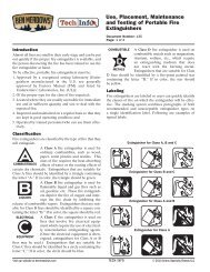 Use, placement, maintenance and testing of portable fire extinguishers