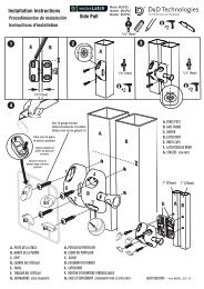 Installation Instructions 4 1 2 3 Side Pull - D&D Technologies