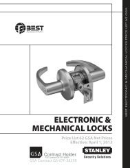 GSA PL62 Keying & Locking Systems - Stanley Security Solutions