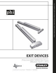 precision exit devices price list 62ed tx - Stanley Security Solutions