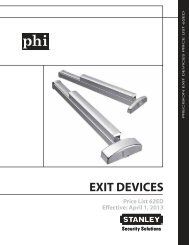 precision exit devices price list 62ed - Stanley Security Solutions