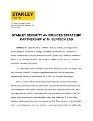 stanley security announces strategic partnership with sentech eas