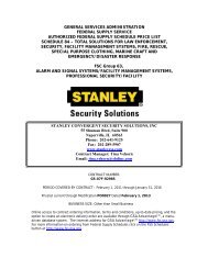 GSA Schedule 84 GS-07 F-9298S - Stanley Security Solutions
