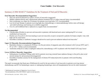 Care Guide: Oral Mucositis