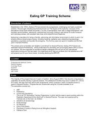 Ealing GP Training Scheme - London Deanery