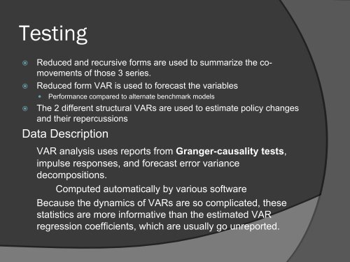 Granger-causality tests