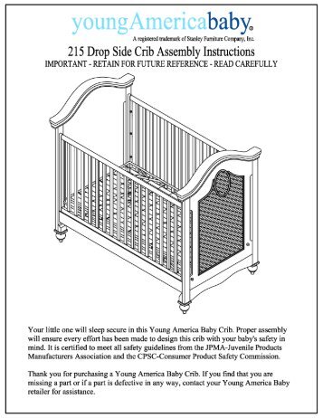 L:Instruction Sheetsâ-216 Generic Crib ... - Stanley Furniture