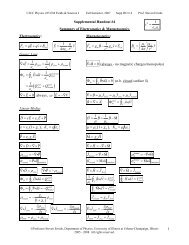 Summary Sheet of EM Formula for Electrostatics and Magnetostatics