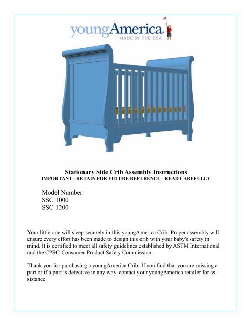 Ssc 1000 Ssc 1200 Stationary Side Crib Stanley Furniture