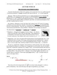 LECTURE NOTES 18 - University of Illinois High Energy Physics