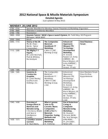 2012 National Space & Missile Materials Symposium