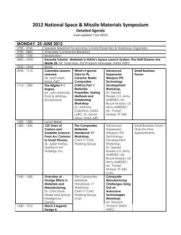 2012 National Space & Missile Materials Symposium