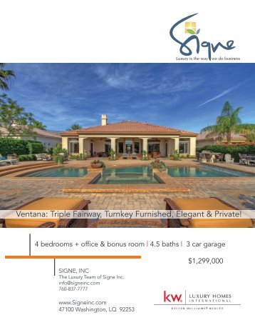 Ventana: Triple Fairway, Turnkey Furnished, Elegant & Private!